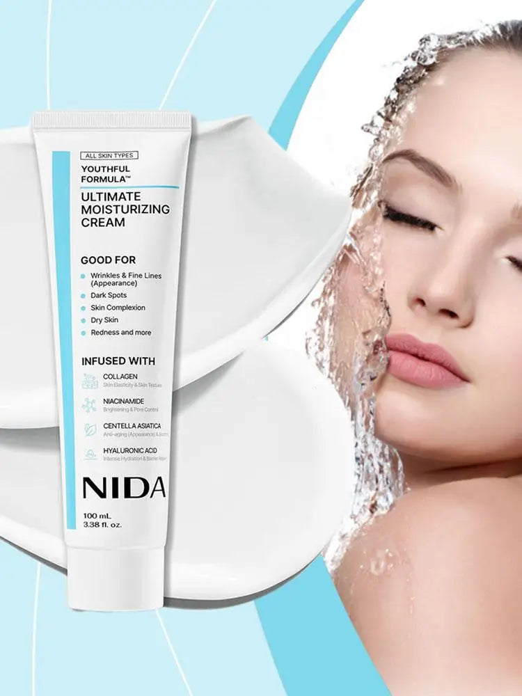 Crème Hydratante NIDA 100ml - Niacinamide Centella Asiatica Acide Hyaluronique Anti-Rides