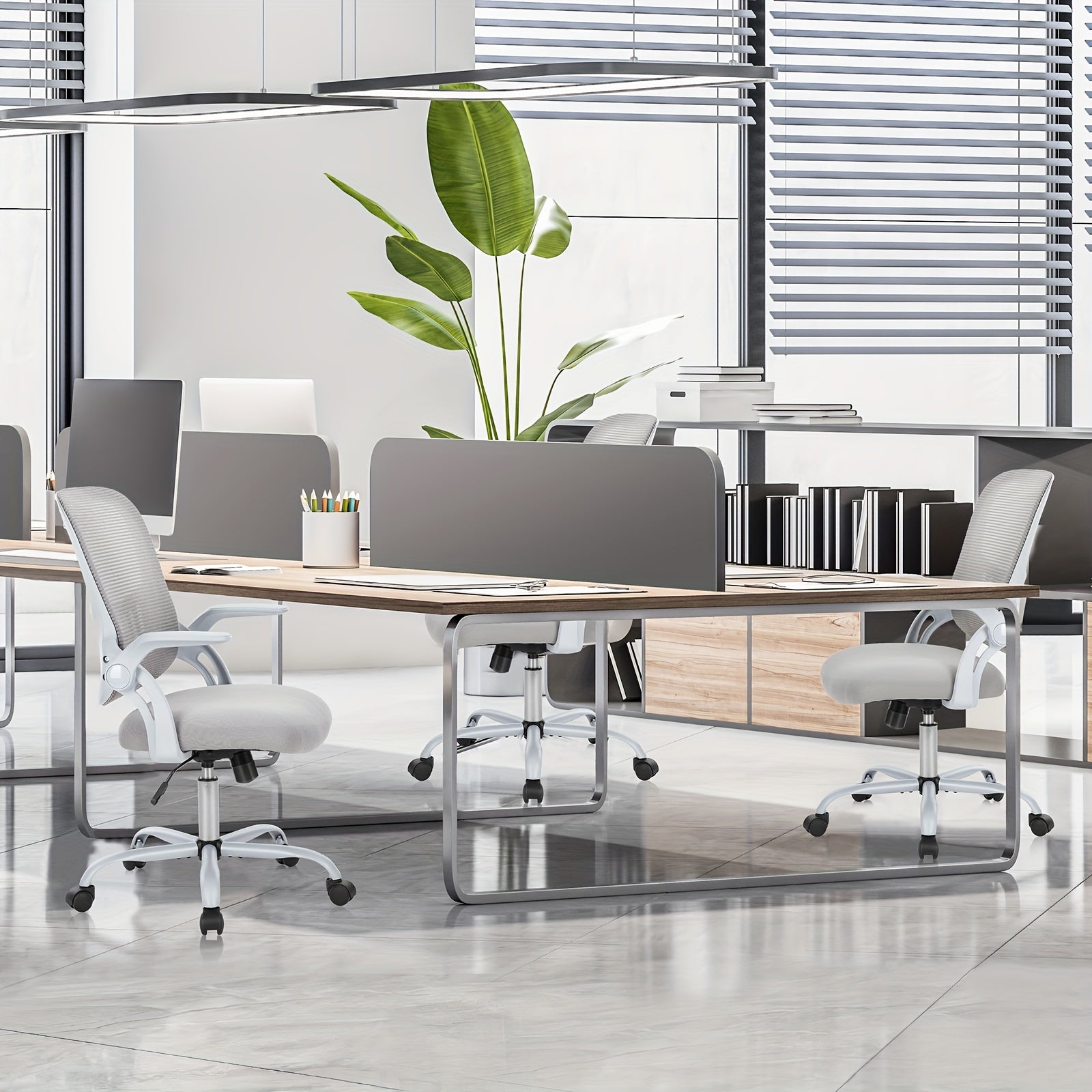 Chaise Bureau Ergonomique Mesh Roulettes - Support Lombaire Accoudoirs Pivotante