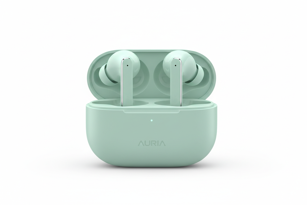 Écouteurs vert menthe
