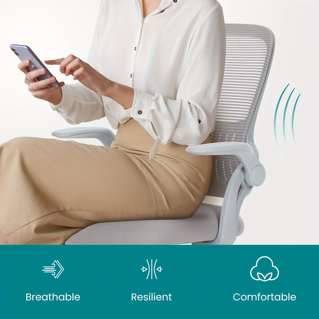 Chaise Bureau Ergonomique Mesh Roulettes - Support Lombaire Accoudoirs Pivotante