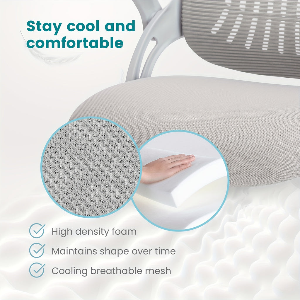 Chaise Bureau Ergonomique Mesh Roulettes - Support Lombaire Accoudoirs Pivotante