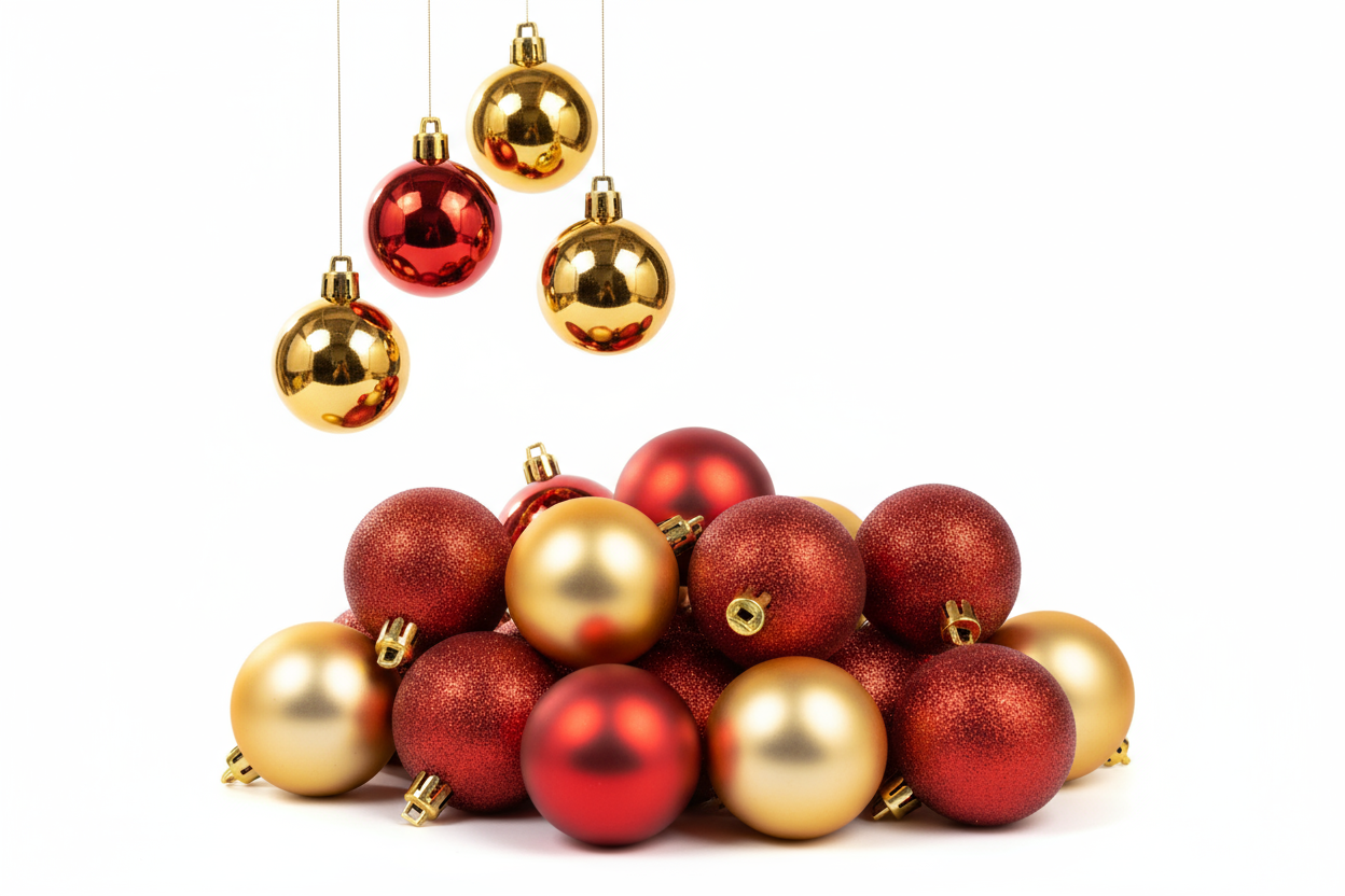 Set de 24 Boules de Noël Rouge et Or